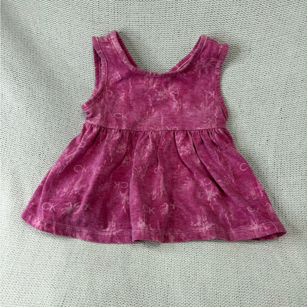 Calvin Klein Jeans Kids Tunic Top, Pink Tie-Dye Bow Back